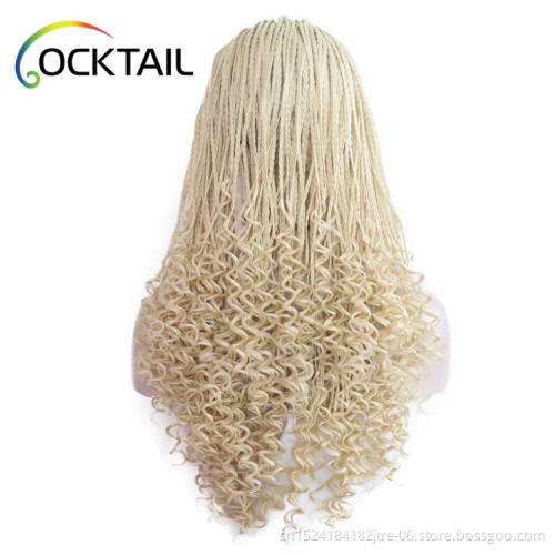14 inches-30 inches wholesale blonde jumbo kinky twist braid wig, fiber hair wigs synthetic lace front african braided wig
